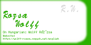 rozsa wolff business card